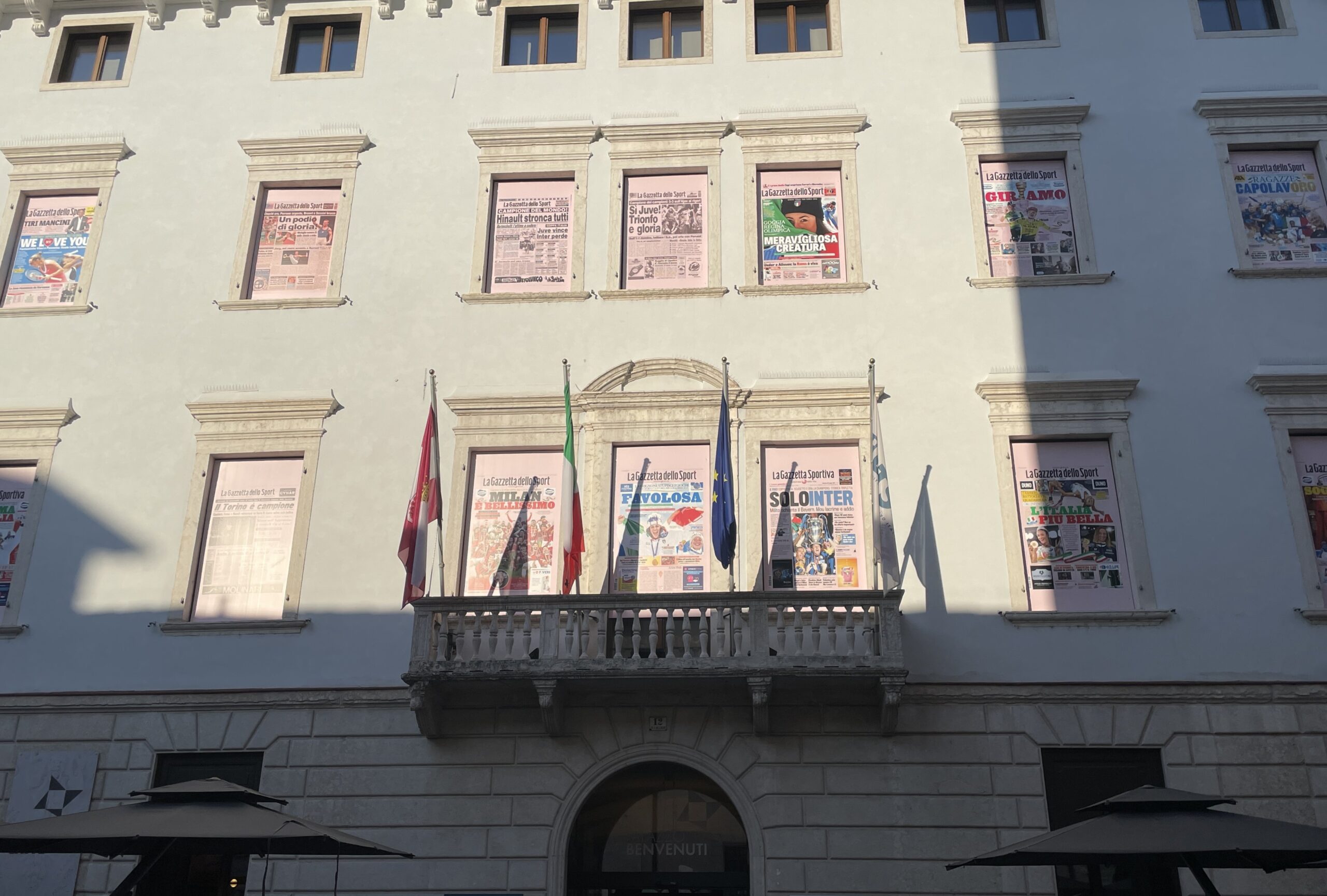 Edificio di giornali a Trento in occasione del Festival dello Sport 2026